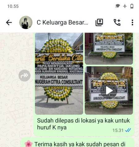 Pengiriman Papan Bunga Duka Serua Indah
